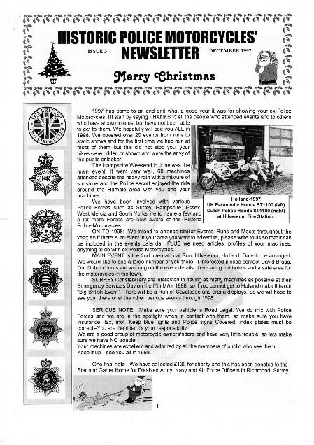 Cover HPMG Newsletter Issue 3 - 1997